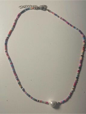 Amazon Multicolor Beaded Necklace with Pearl Accent